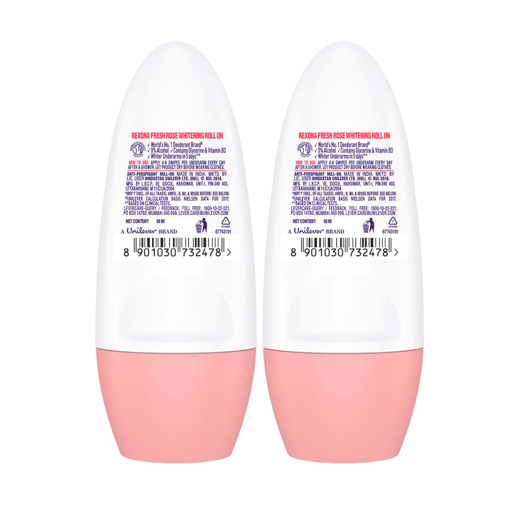 Rexona Fresh Rose Underarm Roll On (Pack of 2), 2 pieces Buy at Indicrest Image 3