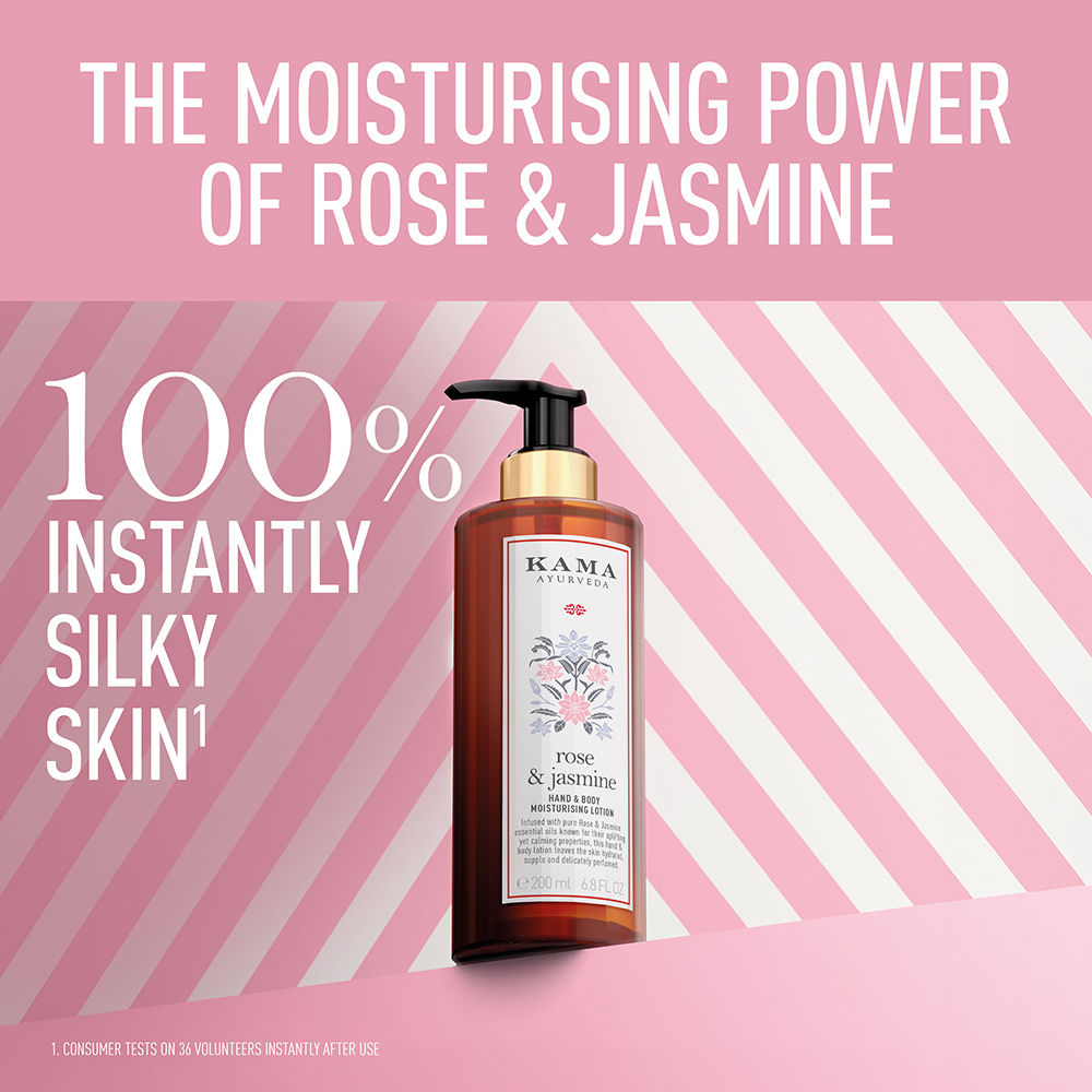 Kama Ayurveda Rose & Jasmine Lightweight & Hydrating with Paraben Free Hand And Body Lotion, 50ml