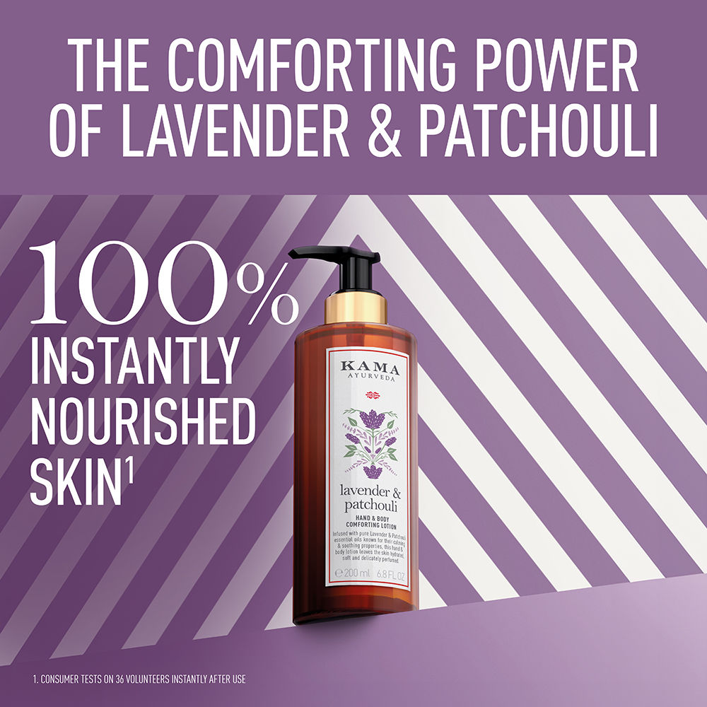 Kama Ayurveda Lavender & Patchouli Soothing & Hydrating with Paraben Free Hand And Body Lotion, 200ml