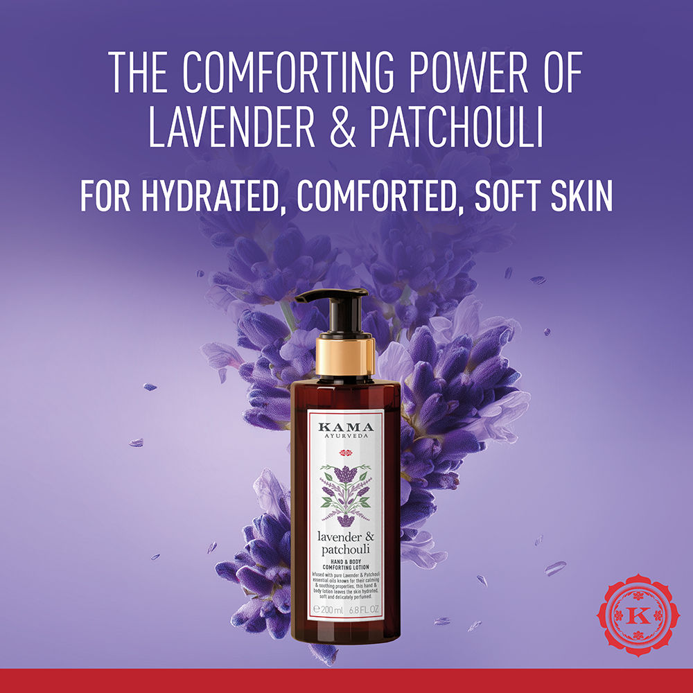 Kama Ayurveda Lavender & Patchouli Soothing & Hydrating with Paraben Free Hand And Body Lotion, 200ml