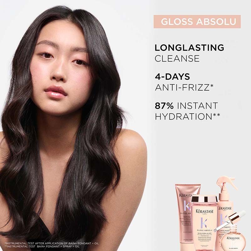 Kérastase Gloss Absolu Anti-Frizz Shampoo, Fine To Medium Hair, 4-Days Anti-Frizz, 80ml