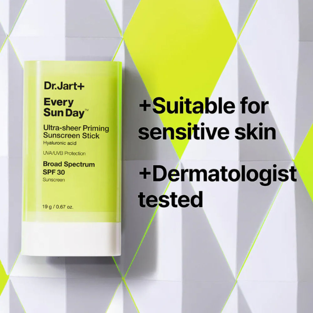 Dr.Jart+ Every Sun Day Ultra-Sheer Priming Sunscreen Stick SPF 30 With Hyaluronic Acid, 19g