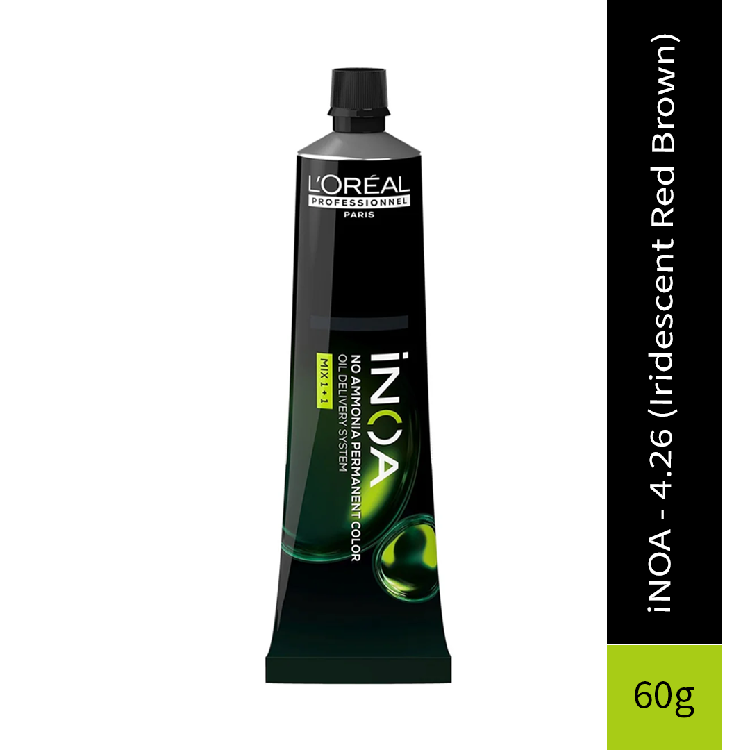 L'Oreal Professionnel Paris iNOA - 4.26 (Iridescent Red Brown) - Ammonia Free Permanent Colour - Mix 1:1 - (60g)
