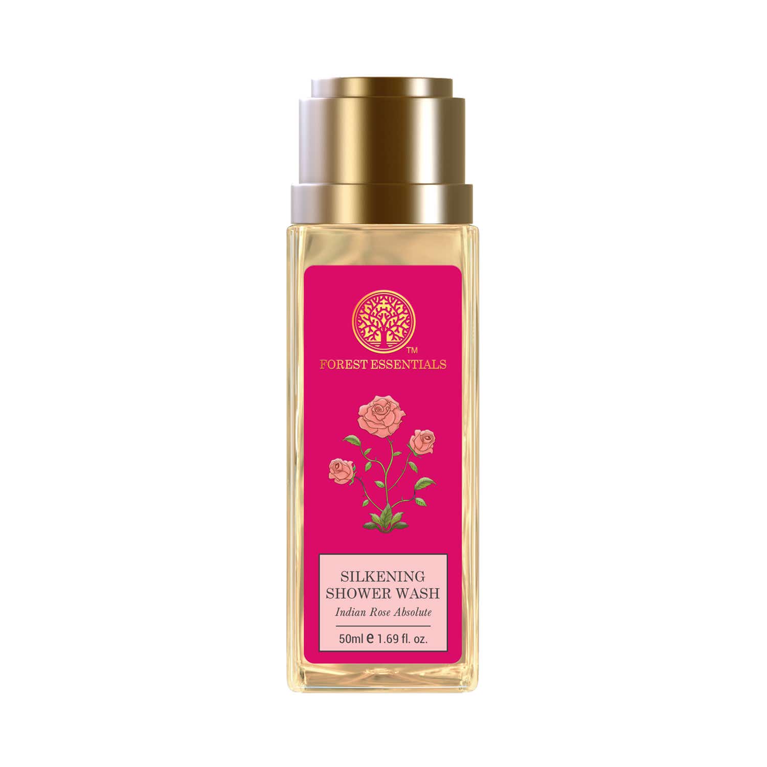 Forest Essentials Silkening Shower Wash Indian Rose Absolute - Ayurvedic Body Wash Sulphate Free, 50ml, Buy from Indicrest